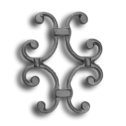 Cast Iron Picket Casting - Scroll - Fits 1/2" Pickets Cast iron picket casting, cast iron casting, cast iron scroll, decorative scroll design, decorative picket castings, metal scrolls, fits half an inch picket, fits 1/2" picket, fence accessories, decorative fence accessories