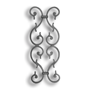 Cast Iron Picket Casting - Scroll - Fits 1/2" Pickets Cast iron picket casting, cast iron casting, cast iron scroll, decorative scroll design, decorative picket castings, metal scrolls, fits half an inch picket, fits 1/2" picket, fence accessories, decorative fence accessories