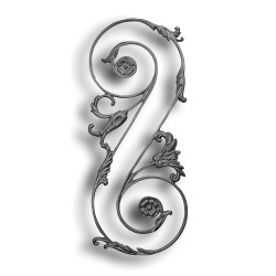 Scroll Design Picket Cast iron casting, cast iron panel, railing panel, decorative panels, metal panels, cast iron railing panels, metal railing panels, decorative cast iron railing panels, flower and leaf design