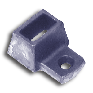 Cast Iron Shoe 1" Channel forged steel finial, cast iron bushings, brass finial, bushings, baluster, cast iron baluster collar, cast iron shoes and bases, brass baluster, powder-coated, zinc square shoe, aluminum baluster collar, simshoe, ts distributors