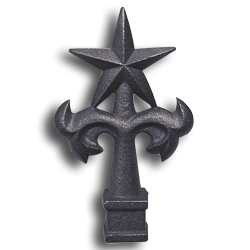 Cast Iron Star Top Finial Available in 2 Sizes cast iron star top finial, finials, metal finials, cast iron finials, star top finials, decorative finials, metal fence posts, fence posts, designmaster, cast iron finials for sale, fence finials, decorative cast iron finials, fence accessories, cast iron fence accessories, ts distributors