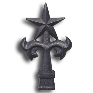 Cast Iron Star Top Finial Available in 2 Sizes cast iron star top finial, finials, metal finials, cast iron finials, star top finials, decorative finials, metal fence posts, fence posts, designmaster, cast iron finials for sale, fence finials, decorative cast iron finials, fence accessories, cast iron fence accessories, ts distributors