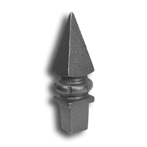 1" Cast Iron Spear Point Pyramid Plug cast iron spear point pyramid finial, cast iron finial, spear point pyramid finial, decorative finial, decorative post cap, cast iron post cap, metal post cap, metal finial, fence accessories, cast iron fence accessories, cast iron spear point finial, designmaster, fence posts, metal fence posts, fence post accessories, ts distributors