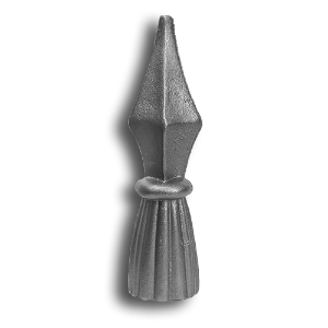 1" Cast Iron Tassel Spear Point Finial cast iron tassle spear point finial, spear point finial, cast iron spear point finial, spear finial, cast iron spear finial, metal finial, metal fence post, designmaster, fence accessories, cast iron fence accessories, fence finials, fence post caps, cast iron post caps, cast iron fence post caps