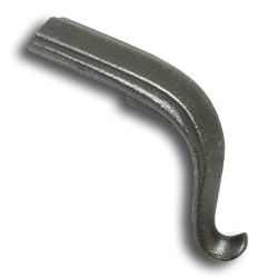 Cast Iron Lambs Tongue Handrail End for Angled Runs - BEVELED decorative metal bars, decorative metal tubes, hammered metal bars, forged pickets, steel handrails, hand rail end pieces, cast iron, aluminum handrails, finials, plastic scroll, cast iron finials, decorative spear points, blacksmith brand, cast iron newel, steel fittings, steel brackets, handrail brackets, decorative steel bars, decorative steel tubes