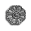4" Cast Iron Rosette - Double Faced 4" cast iron rosette, four inch cast iron rosette, double faced medallion, cast iron rosette, decorative cast iron rosette, iron rosette, ts distributors
