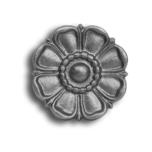 4" Cast Iron Rosette - Double Faced 4" cast iron rosette, four inch cast iron rosette, double faced medallion, cast iron rosette, decorative cast iron rosette, iron rosette, ts distributors