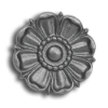 4" Cast Iron Rosette - Single Faced 4" cast iron rosette, four inch cast iron rosette, single faced medallion, cast iron rosette, decorative cast iron rosette, iron rosette, ts distributors