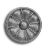 2-1/2" Cast Iron Rosette - Single Faced 2 1/2" cast iron rosette, two and a half inch cast iron rosette, cast iron rosette, single faced medallion, iron rosette, decorative cast iron rosette, ts distributors
