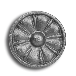 2-1/2" Cast Iron Rosette - Single Faced 2 1/2" cast iron rosette, two and a half inch cast iron rosette, cast iron rosette, single faced medallion, iron rosette, decorative cast iron rosette, ts distributors
