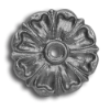 3-1/2" Cast Iron Rosette - Single Faced 3 1/2" cast iron rosette, three and a half inch cast iron rosette, cast iron rosette, single faced medallion, iron rosette, decorative cast iron rosette, ts distributors