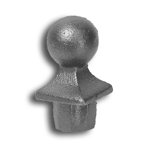 1" Cast Iron Ball Top Finial cast iron ball top finial, ball top finial, cast iron finial, decorative finial, fence accessories, cast iron fence accessories, ball top design finial, metal post caps, cast iron post caps,  metal fence post finials, metal fence finials, ball top post cap, designmaster, fence posts, ts distributors 