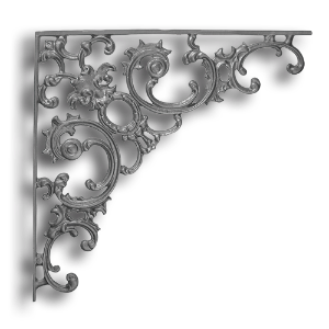 Corner Bracket - Pontalba Design Corner Bracket, Pontalba Design, Cast Iron Bracket, Cast Iron Castings, Cast Iron Corner Bracket, Cast Iron Shelf Bracket, TS Distributors 