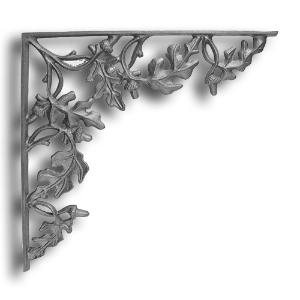 Corner Bracket - California Oak Design Corner Bracket, California Oak Design, Cast Iron Bracket, Cast Iron Castings, Cast Iron Corner Bracket, Cast Iron Shelf Bracket, TS Distributors 
