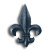 Cast Iron Fleur-De-Lis - Single Faced cast iron fleur-de-lis, fleur de lis, fleur de lys, single faced medallion, decorative cast iron, cast iron medallion, ts distributors