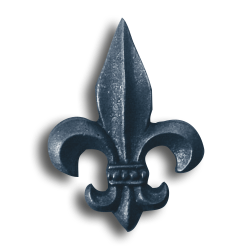 Cast Iron Fleur-De-Lis - Single Faced cast iron fleur-de-lis, fleur de lis, fleur de lys, single faced medallion, decorative cast iron, cast iron medallion, ts distributors