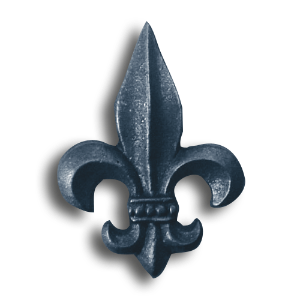 Cast Iron Fleur-De-Lis - Single Faced cast iron fleur-de-lis, fleur de lis, fleur de lys, single faced medallion, decorative cast iron, cast iron medallion, ts distributors