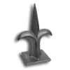 4" Cast Iron Spear Point Post Cap cast iron spear point post cap, cast iron post cap, spear point post cap, metal post cap, fence post caps, fence accessories, designmaster, decorative post cap, hip-knob, ts distributors