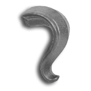 Cast Iron Lamb's Tongue for Tubular Handrail for Straight Runs  - STRAIGHT decorative metal bars, decorative metal tubes, tubular handrails