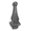 1" Cast Iron Ball Point Plug cast iron ball point finial, finials, cast iron finials, fence accessories, cast iron fence accessories, ball point finial, metal fence post fianial, post caps, fence posts, decorative fence finials, cast iron finials for sale, metal post finials, plain ball and point finial, hip-knob, ts distributors