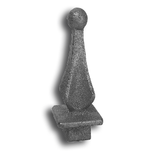 1" Cast Iron Ball Point Plug cast iron ball point finial, finials, cast iron finials, fence accessories, cast iron fence accessories, ball point finial, metal fence post fianial, post caps, fence posts, decorative fence finials, cast iron finials for sale, metal post finials, plain ball and point finial, hip-knob, ts distributors