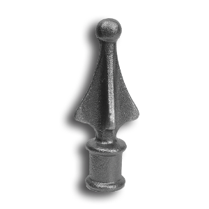 1/2" Cast Iron Ball Point Finial cast iron ball point finial, finials, cast iron finials, fence accessories, cast iron fence accessories, ball point finial, metal fence post fianial, post caps, fence posts, decorative fence finials, cast iron finials for sale, metal post finials, plain b