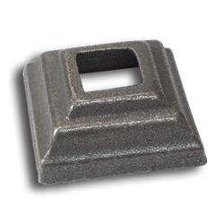 Cast Iron Square Shoe 1/2" forged steel finial, cast iron bushings, brass finial, bushings, baluster, cast iron baluster collar, cast iron shoes and bases, brass baluster, powder-coated, zinc square shoe, aluminum baluster collar, simshoe, ts distributors