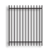 Versai Black Ornamental Walk Gates Extended Top - 2 Rail Gate Versai Fencing System, rackable, versai ornamenrtal walk gates, extended top fencing, welded fence, 2-rail fencing, galvanized post, powder-coated post, post cap, extended picket, walk gate, 16 gauge, tubular steel pickets, square rail, spear top fence, flat top fencing, pressed point fence, curved top fence, residential fence, commercial fence, finials, rail brackets, gate hardware, fence hardware, flat runs, flat mount bracket, gate end posts, line bracket, ts distributors