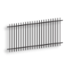Versai Black Extended Top/Extended Bottom  Two Rail Panel - Residential Versai Fencing System, rackable, welded fence, 2-rail fencing, galvanized post, powder-coated post, post cap, extended picket, 16 gauge, tubular steel pickets, extended top fencing, extended bottom fencing, residential fence, gate hardware, fence hardware, flat runs, gate end posts, ts distributors