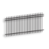 Versai Black Extended Top/Extended Bottom Three Rail Panel - Residential Versai Fencing System, rackable, welded fence, 3-rail panel, galvanized post, powder-coated post, post cap, extended picket, 16 gauge, tubular steel pickets, extended top fencing, extended bottom fencing, residential fence, gate hardware, fence hardware, gate end posts, ts distributors