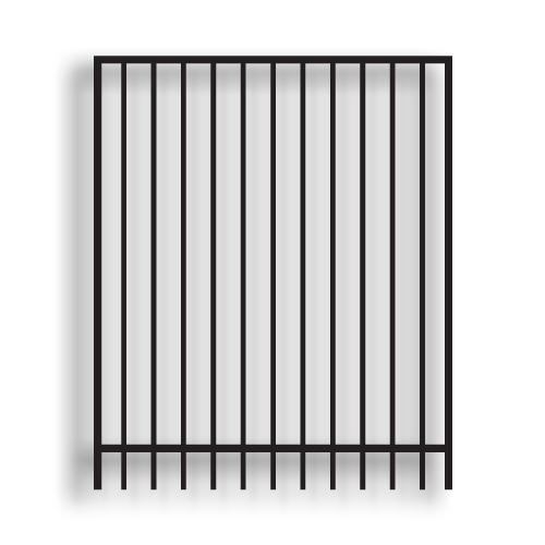 Versai Ornamental Walk Gates Flat Top 2 Rail Gate Versai Fencing System, rackable, versai ornamental walk gates, welded fence, 2-rail fencing, galvanized post, powder-coated post, post cap, extended picket, walk gate, 16 gauge, tubular steel pickets, gate hardware, fence hardware, flat runs,  ts distributors