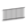 Versai Black Flat Top/Extended Bottom Two Rail Panel Versai Fencing System, rackable,welded fence, 2-rail fencing, galvanized post, powder-coated post, extended picket, tubular steel pickets, residential fence, commercial fence, gate hardware, fence hardware, gate end posts,  ts distributors