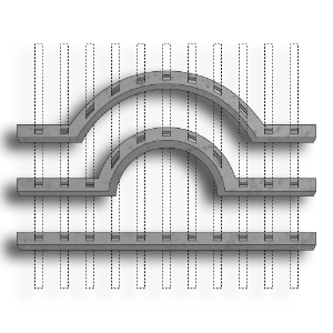 Arched Gate Kit arched gate kit, arched gate top, standard arch, compound arch, galvanized crushed steel spear point, crushed spear point, galvanized, perforated metal sheet, rollformed pre-punched channel, structural pre-punched channel, unpunched rollformed channel, rollformed channel