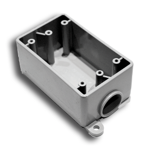 3/4" PVC F-Series 1-Gang Box FSE Access control, gate operators, viking, doorking, liftmaster, apollo, eagle, swing gate, slide gate, BFT, Ramset, loop detctor, transmitter, 315 MHz, 2.0 technology, superior gate operaator, phobos, oxi receiver, residential swing gates, wireless keypads, ramset, electromagnetic lock ,Maglock, access controller, push to exit, proximity reader, cellular callbox, telephone entry system, board kit, intercom, photoeye kits, seco-larm, EMX, click2enter, emergency entry box, lead-acid battery, THALIA, conduit, screw connector, back-up power