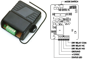 Single-Channel RF Receiver Access control, gate operators, viking, doorking, liftmaster, apollo, eagle, swing gate, slide gate, BFT, Ramset, loop detctor, transmitter, 315 MHz, 2.0 technology, superior gate operaator, phobos, oxi receiver, residential swing gates, wireless keypads, ramset, electromagnetic lock ,Maglock, access controller, push to exit, proximity reader, cellular callbox, telephone entry system, board kit, intercom, photoeye kits, seco-larm, EMX, click2enter, emergency entry box, lead-acid battery, THALIA, conduit, screw connector, back-up power