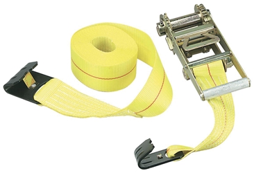 Heavy Duty Ratchet Strap with J-Hooks axle assemblies, hanger kits, tandem axle, ratchet strap, trailer parts, couplers, towing ball mount, bulldog jack, ts distributors, A-Frame coupler, tow chain