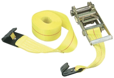 Heavy Duty Ratchet Strap with J-Hooks axle assemblies, hanger kits, tandem axle, ratchet strap, trailer parts, couplers, towing ball mount, bulldog jack, ts distributors, A-Frame coupler, tow chain