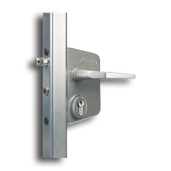 Locinox Industrial Swing Gate Lock - Silver gate hardware, gate closer, Lockey, swing gate lock, Industrial gate lock
