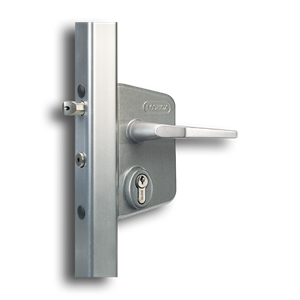 Locinox Industrial Swing Gate Lock - Silver gate hardware, gate closer, Lockey, swing gate lock, Industrial gate lock