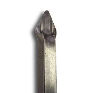 Plain Crushed Steel Spear Point Straight Picket arched gate kit, arched gate top, standard arch, compound arch, galvanized crushed steel spear point, crushed spear point, galvanized, perforated metal sheet, rollformed pre-punched channel, structural pre-punched channel, unpunched rollformed channel, rollformed channel