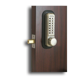 Lockey Mechanical Deadbolt Code Lock Lockey Mechanical Deadbolt Code Lock, adjustable deadbolt, Lockey 2210, Lockey, best deadbolt lock, controlled door access, mechanical code lock, deadbolt, mechanical deadbolt, architectural metals, keyless lock, single sided lock, controlled access lock, Free-spinning stainless steel core shaft, tamper resistant lock