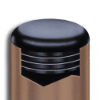 Polyethylene Ribbed Style Round Tubing Plug Polyethylene, tubing plug, ribbed style round tube plug, fence accessories, ornamental walk gates, welded walk gates, fencing and accessories, plastic fence plugs, round tubing caps, plastic end caps for square steel tubing, square tubing end caps, vinyl end caps, fence panels, ts distributors