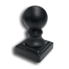2" Plastic Ball Newel Post Cap - Black plastic ball newel post cap, newel post cap, black newel post cap, decorative post caps, decorative finials, fence accessories, plastic fence accessories, plastic post caps, plastic fence post caps, plastic finials, PVC finials, PVC post caps, ts distributors 