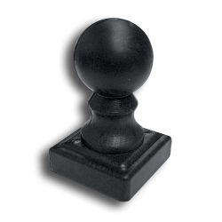 2" Plastic Ball Newel Post Cap - Black plastic ball newel post cap, newel post cap, black newel post cap, decorative post caps, decorative finials, fence accessories, plastic fence accessories, plastic post caps, plastic fence post caps, plastic finials, PVC finials, PVC post caps, ts distributors 