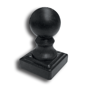 2" Plastic Ball Newel Post Cap - Black plastic ball newel post cap, newel post cap, black newel post cap, decorative post caps, decorative finials, fence accessories, plastic fence accessories, plastic post caps, plastic fence post caps, plastic finials, PVC finials, PVC post caps, ts distributors 