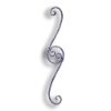 Forged Steel Stair and Rail Scroll Baluster Hammered - 1/2" Sq. Material forged steel scrolls, forged panels, metal stair balusters, rail balusters, steel rail balusters, forged steel rosettes, steel balcony balusters, steel pickets, hammered metal stair baluster, hammered metal railing balusters, hand forged balusters, balusters with bushings, forged newel posts, forged rail panels, powder coated steel forgings, forged steel elemetns, stamped steel elements, fully weldable leaves, fully weldable flowers, pressed steel elements, weldable cast steel leaves, forged steel spheres, forged steel baskets