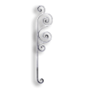 Forged Steel Scroll forged steel scrolls, forged panels, metal stair balusters, rail balusters, steel rail balusters, forged steel rosettes, steel balcony balusters, steel pickets, hammered metal stair baluster, hammered metal railing balusters, hand forged balusters, balusters with bushings, forged newel posts, forged rail panels, powder coated steel forgings, forged steel elemetns, stamped steel elements, fully weldable leaves, fully weldable flowers, pressed steel elements, weldable cast steel leaves, forged steel spheres, forged steel baskets