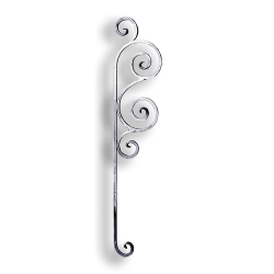 Forged Steel Scroll forged steel scrolls, forged panels, metal stair balusters, rail balusters, steel rail balusters, forged steel rosettes, steel balcony balusters, steel pickets, hammered metal stair baluster, hammered metal railing balusters, hand forged balusters, balusters with bushings, forged newel posts, forged rail panels, powder coated steel forgings, forged steel elemetns, stamped steel elements, fully weldable leaves, fully weldable flowers, pressed steel elements, weldable cast steel leaves, forged steel spheres, forged steel baskets