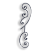 Forged Steel Scroll Panel forged steel scrolls, forged panels, metal stair balusters, rail balusters, steel rail balusters, forged steel rosettes, steel balcony balusters, steel pickets, hammered metal stair baluster, hammered metal railing balusters, hand forged balusters, balusters with bushings, forged newel posts, forged rail panels, powder coated steel forgings, forged steel elemetns, stamped steel elements, fully weldable leaves, fully weldable flowers, pressed steel elements, weldable cast steel leaves, forged steel spheres, forged steel baskets