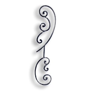 Forged Steel Scroll Panel forged steel scrolls, forged panels, metal stair balusters, rail balusters, steel rail balusters, forged steel rosettes, steel balcony balusters, steel pickets, hammered metal stair baluster, hammered metal railing balusters, hand forged balusters, balusters with bushings, forged newel posts, forged rail panels, powder coated steel forgings, forged steel elemetns, stamped steel elements, fully weldable leaves, fully weldable flowers, pressed steel elements, weldable cast steel leaves, forged steel spheres, forged steel baskets